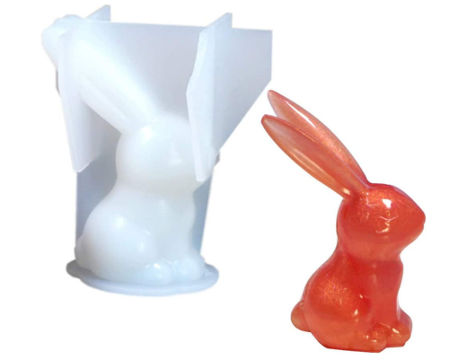 Cute Long Ears Bunny Shape Epoxy Resin Casting Mold 7.3 x 3.5cm for DIY Handmade Craft Rabbit Silicone Mold