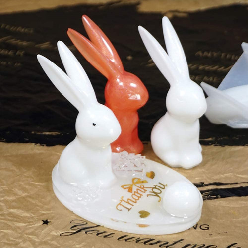 Cute Long Ears Bunny Shape Epoxy Resin Casting Mold 7.3 x 3.5cm for DIY Handmade Craft Rabbit Silicone Mold