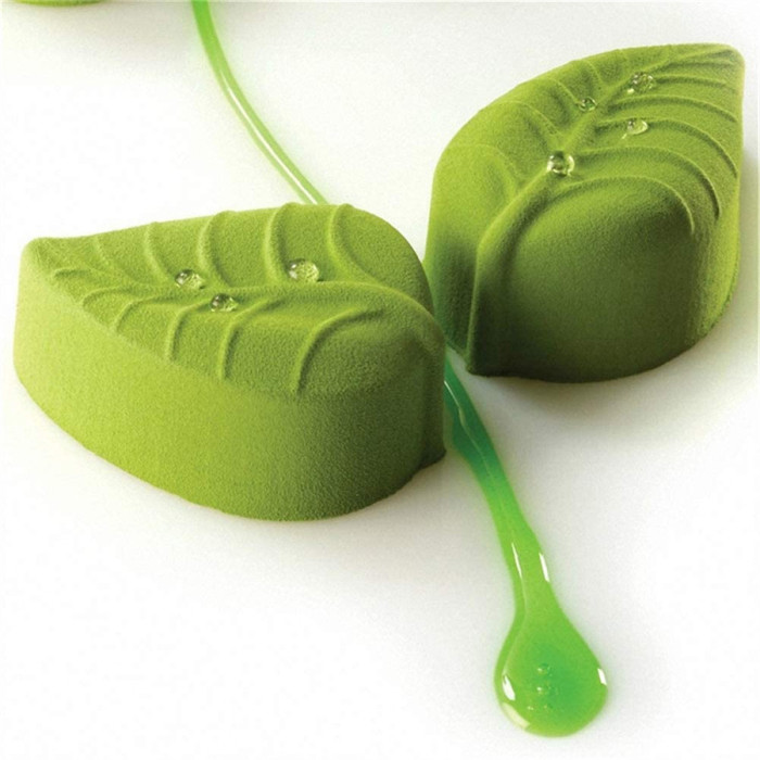 6 Cavity Large Leaf Baking Pan Silicone Molds for Chocolate Candy Gummy Gelatin Jello Jelly Mousse Cake Soap Bath Bombs Crayons Wax Melt Plaster Ice Cube Tray
