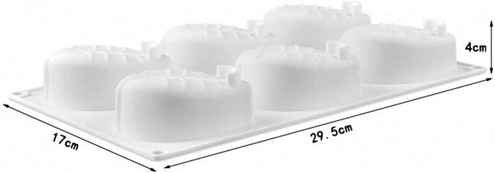 6 Cavity Large Leaf Baking Pan Silicone Molds for Chocolate Candy Gummy Gelatin Jello Jelly Mousse Cake Soap Bath Bombs Crayons Wax Melt Plaster Ice Cube Tray