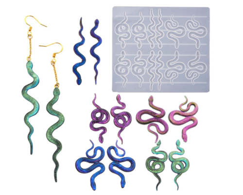 Resin Molds for Jewelry, Snake Head Snake Earrings Silicone Mold, Jewelry Making Tools, Suitable for Craft Lovers DIY Fashion Pendant Jewelry Making