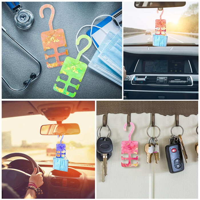 2PCS Hanger Resin Mold, Silicone Casting Storage Hook Molds for Home Decoration, DIY Craft, Masks Holder, Making Car Organizer Hook, Indoor and Outdoor Decoration Supplies