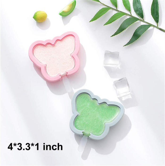 Silicone Popsicle Molds, 4 Pack Ice Cream Mold Reusable Soft Silicone Pop Maker with Lid Popsicle Sticks, Easy Release BPA Free Molds