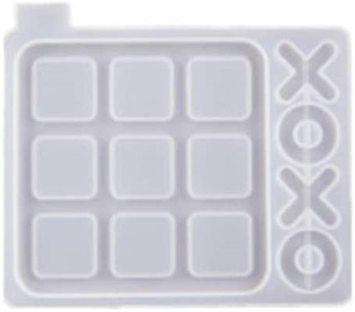 Tic Tac Toe Mold X O Board Game Silicone Resin Mold Kit Modern Farmhouse Porch Decor Coffee Game Table Decor Trouble Game for Kids Friends Adults (S)