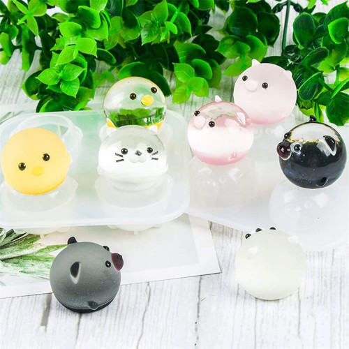 Small Animal Resin Molds Silicone Mold Epoxy Casting for DIY Jewelry Pendant Making Cute Handmade Crafts with Frosted Effect (Frosted/Matte Surface)