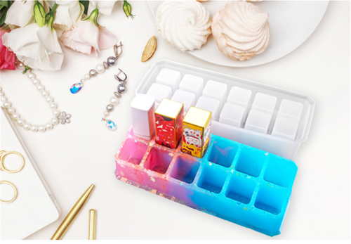 Resin Casting Molds,Makeup Lipstick Storage Box Silicone Molds,Resin Lipstick Holder Molds,with 12-Slot Mold,for DIY Crafts Making Resin Molds for Epoxy Crafts DIY