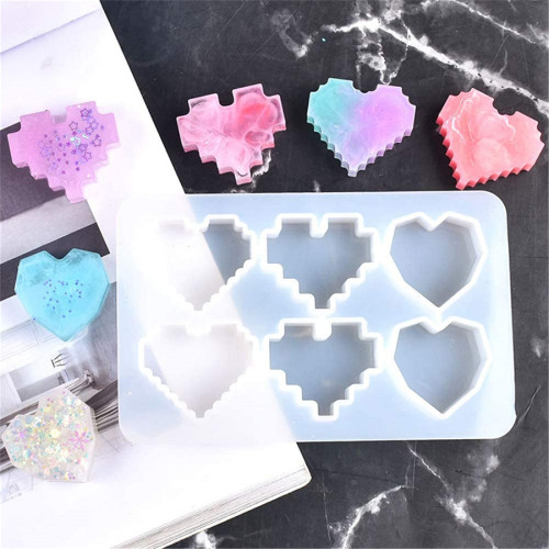 Heart Shape Silicone Mold Love Heart Resin Epoxy Mold Jewelry Casting Mold Charms Mold for Jewelry Making Keychain Crafts Decoration Making DIY Crafts Tools