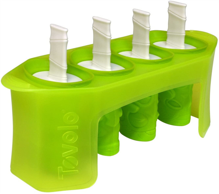 Ice Pop Molds, Flexible Silicone, Dishwasher Safe, Set of 4 Popsicle Makers with Sticks