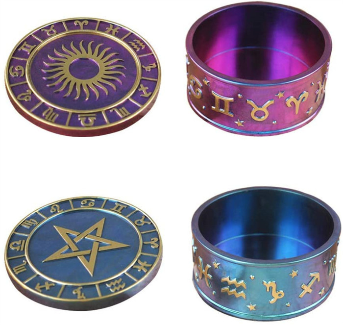 Star Sign Storage Box Resin Mold with 2PCS Lid Mold Silicone Jar Mould for Epoxy Casting Bottle Trinket Container Candle Holder Resin Crafts Mould Kit Office Supplies Home Decor Gift