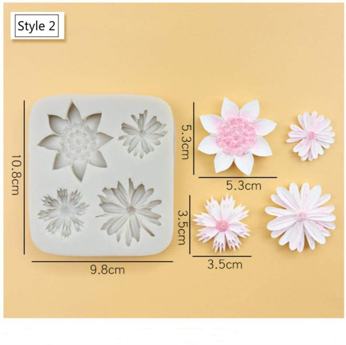 Silicone Candy Molds Daisy Cakes Decorating Molds Cherry Blossom Sunflower Fondant Moulds Chocolate DIY Aromatherapy Plaster Drop Glue Mold