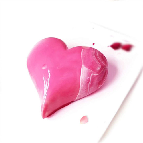 6-Inch Pointed Heart Silicone Baking Mold for Mousse Cake, 3D Silicone Cake Mold Tray, French Dessert Baking Pan, Easy Release (1-Cavity)