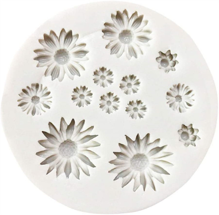 Flower Fondant Cake Molds,Daisy Flower,Small Flower,Candy Silicone Molds Set for Chocolate Fondant Polymer Clay Soap Crafting Projects Cake Decoration