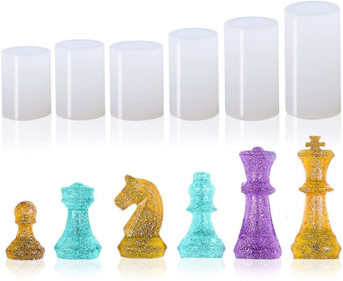 Chess Silicone Mold 6 Piece Set  Mold DIY Fudge Cake Mold Fudge Dry Mold Polymer Clay Resin Baking Mold