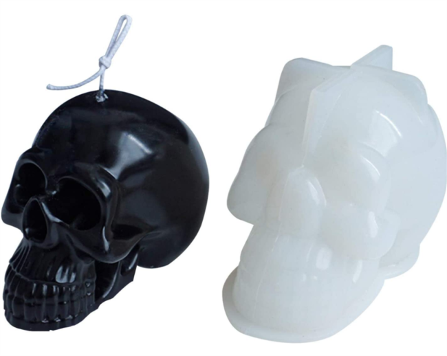 Silicone Candle Mould,3D Skull Shape Mold Homemade Easter Products