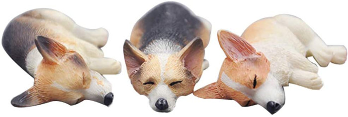 6-Cavity Sleeping Dog Corgi and French Bulldog Silicone Mold for Fondant Chocolate Candy Gum Paste Polymer Clay Resin Kitchen