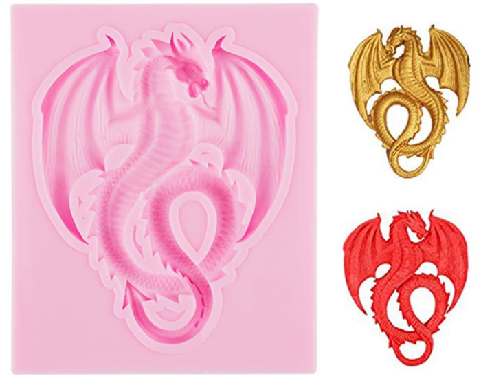 3D Animal Dragon Food Grade Silicone Mold，Soap Ice Cake Mold，Sugarcraft Tool，Chocolate Candy Fondant Press Cake Tool