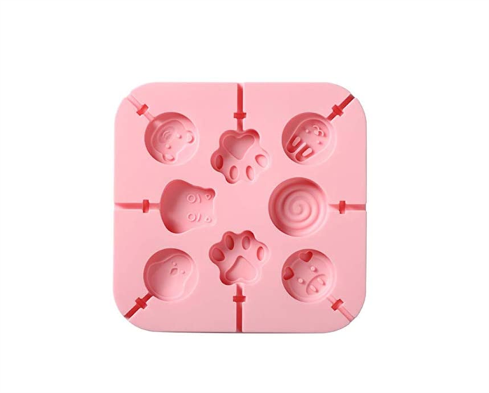 Aeyistry Creative Animals,lollipop and Cat's Paw Shaped Fondant Mold,Chocolate Candy Silicone Cake Mould,Fondant Cake Decorating Tools(Pink)