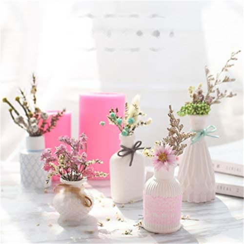 3D Flower Vase Silicone Mold Flower Pot Concrete Resin Casting Epoxy Mold for Clay Crafts Plaster Moulds Home Decoration