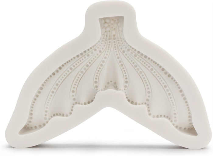 Mermaid Tail Mold Large,Silicone 3D Fondant Mermaid Mold Candy Mold for Chocolate Sugar Clay Fimo Cake Decoration Grey Color