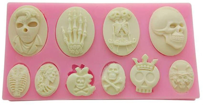 Halloween Skull Skeleton Fondant Silicone Cake Decoration Mould Chocolate Mould Sugar Icing Gumpaste Kitchen DIY Baking Tools