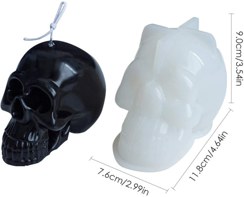 Silicone Candle Mould,3D Skull Shape Mold Homemade Easter Products
