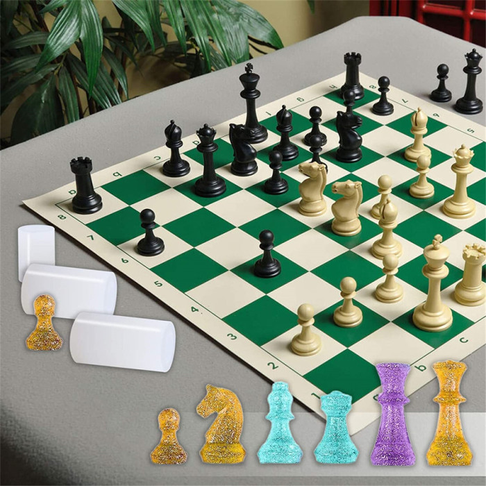Chess Silicone Mold 6 Piece Set  Mold DIY Fudge Cake Mold Fudge Dry Mold Polymer Clay Resin Baking Mold