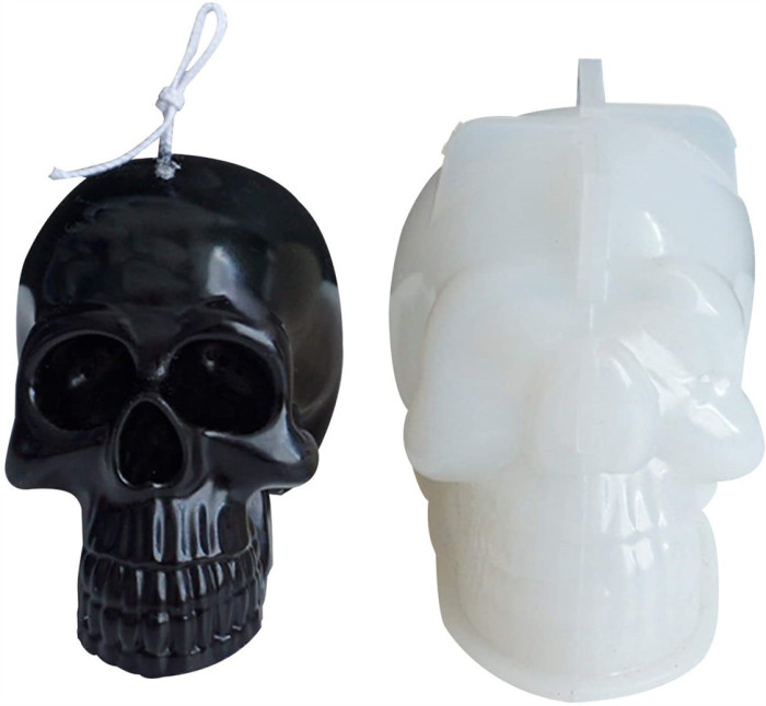 Silicone Candle Mould,3D Skull Shape Mold Homemade Easter Products