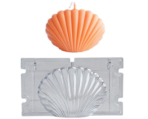3D Seashell Candle Mould Scented Candle Mold Handmade Candle Making Shell Aromatherapy Plaster Molds Plastic Scallop Soap Mold