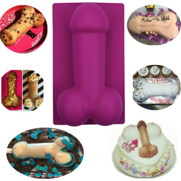 3D Large Penis Shaped Cake Mould Soap Fondant Baking Food Pudding Mold Funny
