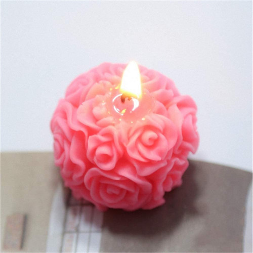 2 Pack 3D Rose Candle Molds Cylinder and Sphere Shape Rose Flower Silicone Molds for Making DIY Homemade Beeswax Candles Bath Bomb Mini Soap