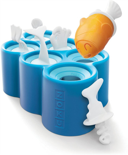 Fish Pop Molds, 6 Different Easy-release Silicone Popsicle Molds in One Tray, Unique Sea-creature Designs, BPA-free