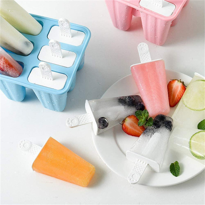Popsicle Mould，Popsicle Maker Popsicle Molds 6 Pieces Silicone Ice Pop Molds BPA Free Popsicle Mold Reusable Easy Release Ice Pop Make