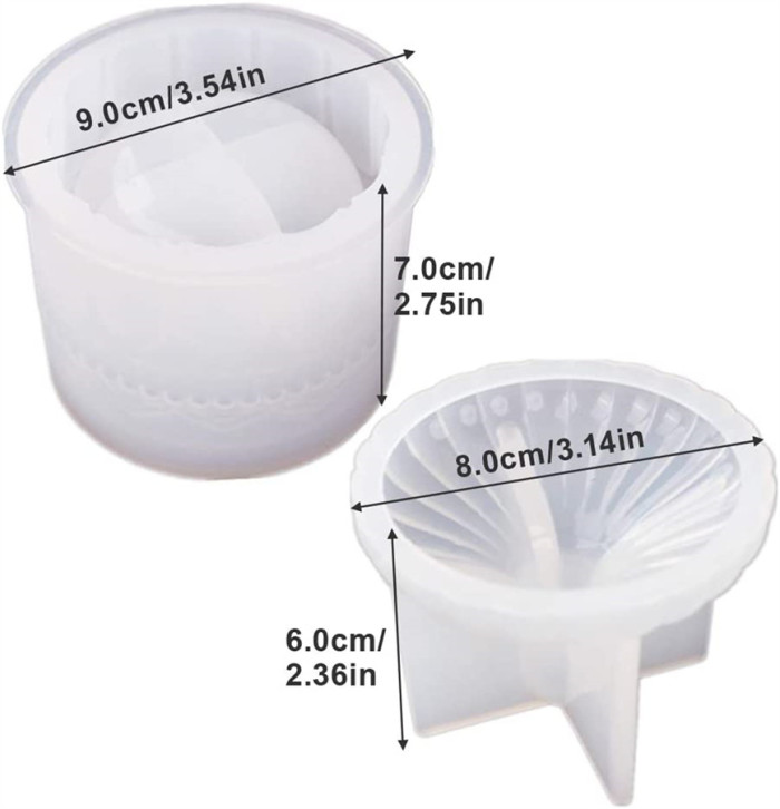 Resin Jar Mold with Lid Silicone Box Mold for Epoxy Resin Casting DIY Storage Bottle Jewelry Trinket Container Candle Holder Flower Pot Resin Crafts Kits Home Decor Gift