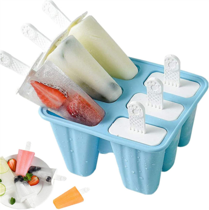 Popsicle Mould，Popsicle Maker Popsicle Molds 6 Pieces Silicone Ice Pop Molds BPA Free Popsicle Mold Reusable Easy Release Ice Pop Make