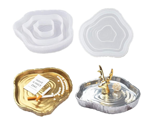 Stump Ashtray Resin Mold, Irregular Cosmetic Tray Epoxy Silicone Casting Mold, Jewelry Box, Storage Container, Coaster, Dish, Home Decoration, DIY Crafts