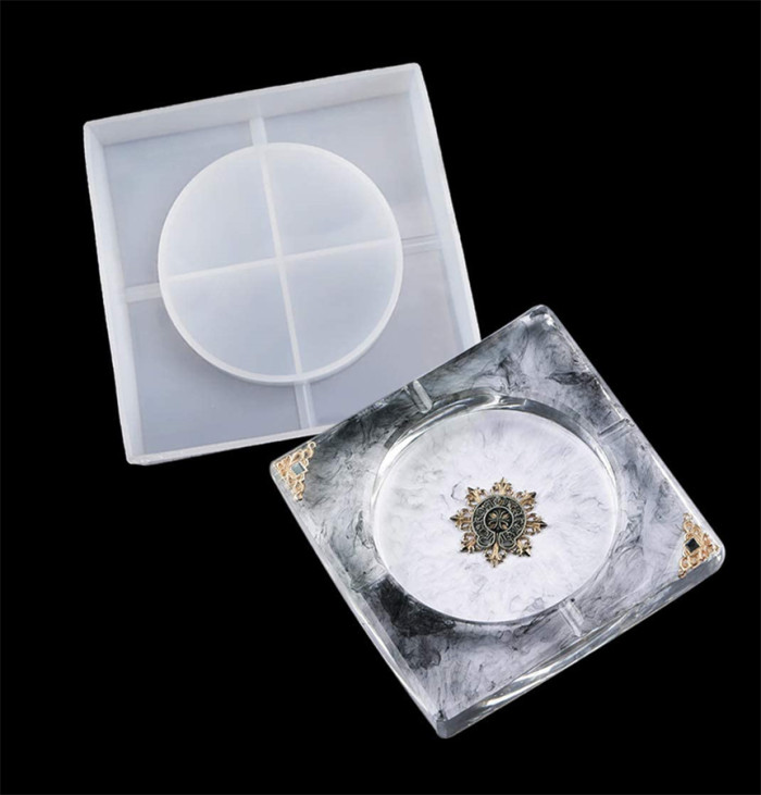 Silicone Ashtray Resin Mold,Coaster Silicone Molds for Resin,Square Epoxy molds for DIY Ashtray Flower Pot Resin Art