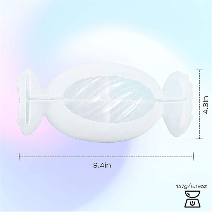 Tray Resin Mold, Large Candy Shaped Tray Silicone Mold, Epoxy Resin Casting Molds for Jewelry Storage Plate, Rolling Tray, Fruit Food Dish, Home Decoration