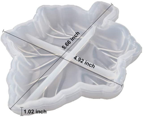 Maple Leaf Storage Tray Resin Mold,Jewelry Ring Container Epoxy Resin Mold Silicone Mold Jewelry Trinket Container Candy Box Plate Dish Soap Candle Holder Candlestick Case Casting Mold