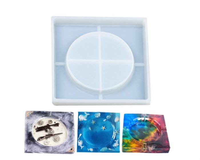 Silicone Ashtray Resin Mold,Coaster Silicone Molds for Resin,Square Epoxy molds for DIY Ashtray Flower Pot Resin Art