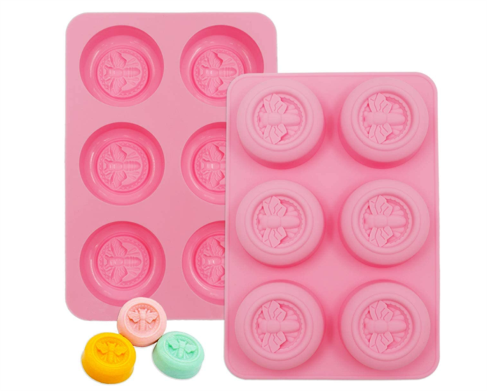Bee Silicone Molds - Round Honeybee Silicone Molds for Homemade Soaps, Lotion Bar, Jello, Bath Bomb, Beeswax, Resin, Chocolate and Dessert