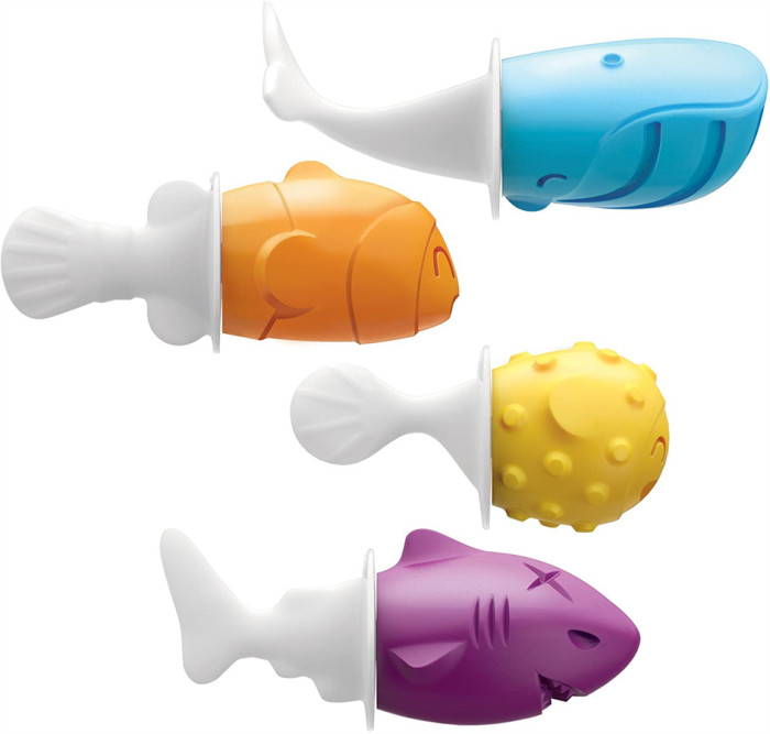 Fish Pop Molds, 6 Different Easy-release Silicone Popsicle Molds in One Tray, Unique Sea-creature Designs, BPA-free