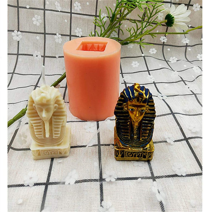 Cleopatra Head Silicone Candle Mold,Egyptian Figurine Resin Crafts,DIY Handicraft Concrete Plaster Statue Mold,Cookie Pastry Pies,Cake,Pudding Making Tools,Birthday Parties Home Table Decorating