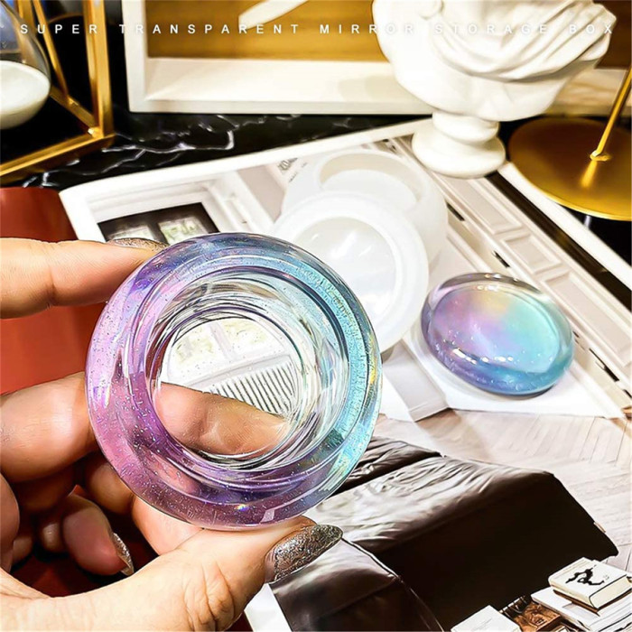 Small Jar Resin Molds with Lid Silicone Epoxy Casting Mold for Small Bottle DIY Mini Jewelry Container Storage Trinket Box