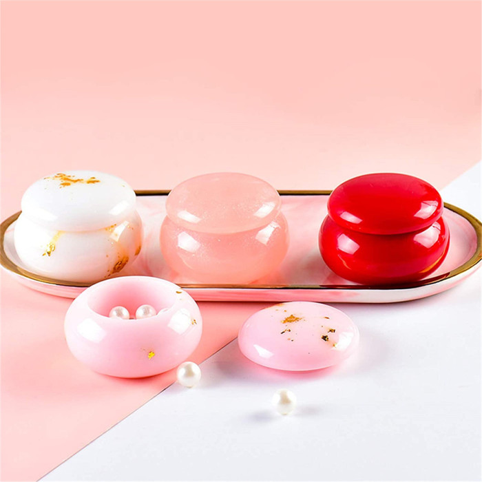 Small Jar Resin Molds with Lid Silicone Epoxy Casting Mold for Small Bottle DIY Mini Jewelry Container Storage Trinket Box