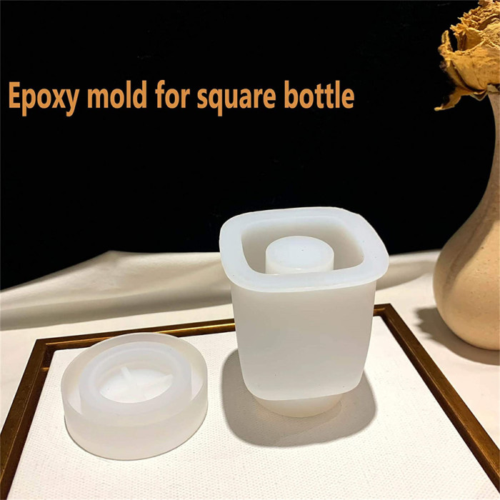 Box Resin Mold, Bottle Resin Mold, Jewelry Box Molds for Resin, Storage Box Bottle Silicone Resin Molds for DIY Jewelry Container Resin Decoration