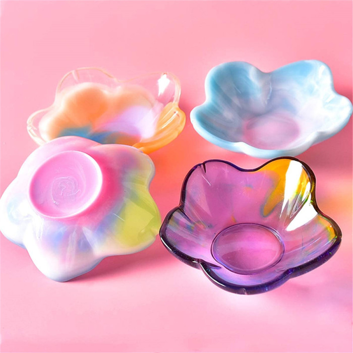 2 Pieces Soap Dish Silicone Molds for Resin Epoxy Flower Petal Shell Shape Trinket Dish Tray Casting Molds for DIY Jewelry Ring Beads Container, Ashtray, Dish Bowl