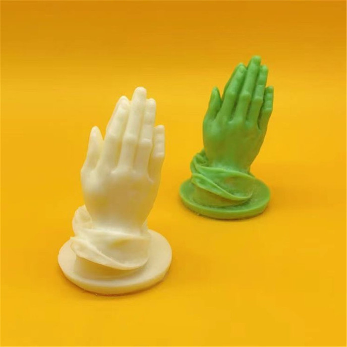3D Praying Hands Candle Mould, Be Thankful Prayer Hands Pray for Blessing Peace Silicone Mold for Candle Epoxy Resin Casting Plaster Statue Decoration DIY Craft