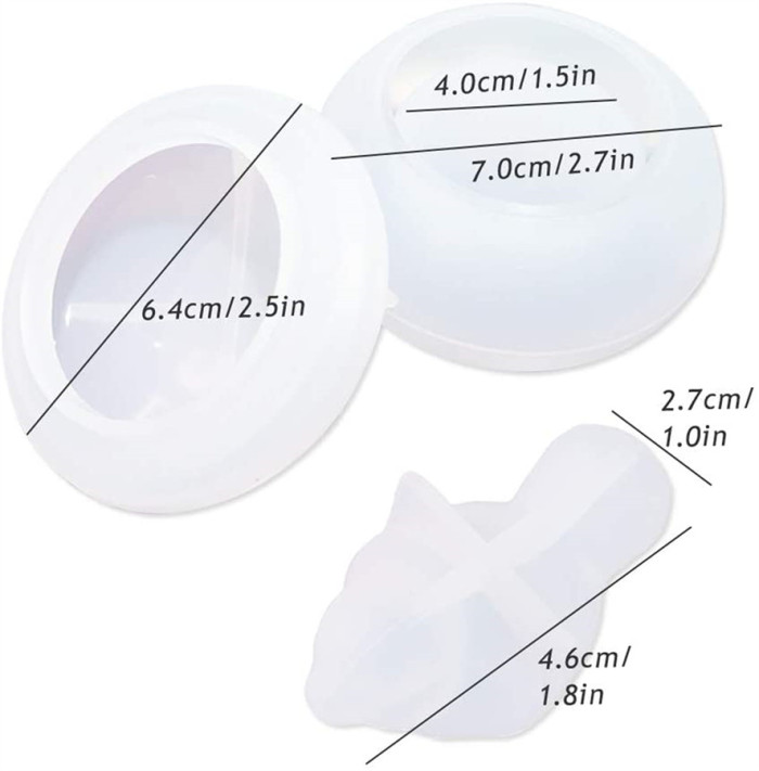 Box Resin Mold with Lid and Bird Shape Handle Mold Silicone Small Jar Epoxy Resin Casting Mould for Resin Kit Crafts DIY Ashtray Jewelry Trinket Containers Holder Flower Pot Storage Home Decor Gift