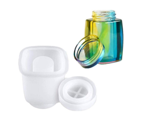 Box Resin Mold, Bottle Resin Mold, Jewelry Box Molds for Resin, Storage Box Bottle Silicone Resin Molds for DIY Jewelry Container Resin Decoration