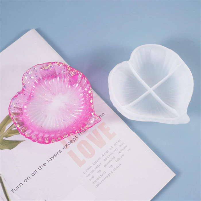 Dish Resin Molds,  Leaf Shaped Silicone Jewelry Tray Molds, Storage Container Epoxy Resin Casting Molds for Jewelry Ring Holders, Soap Dish, Candle Holder, DIY Decorative, Set of 2